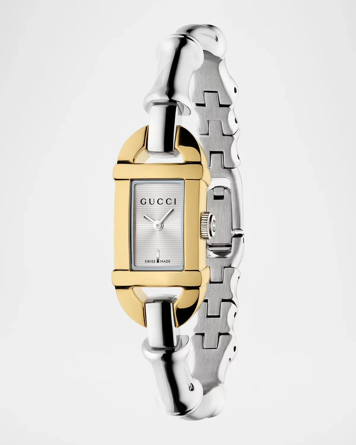 Bamboo Gold-Plated White Dial Watch, 22x17mm by Gucci