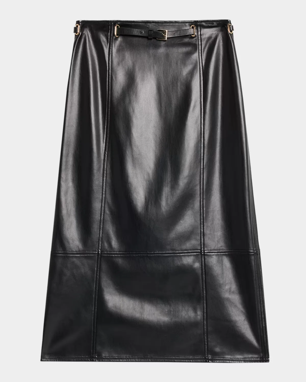 Nico Faux-Leather Midi Skirt by Milly