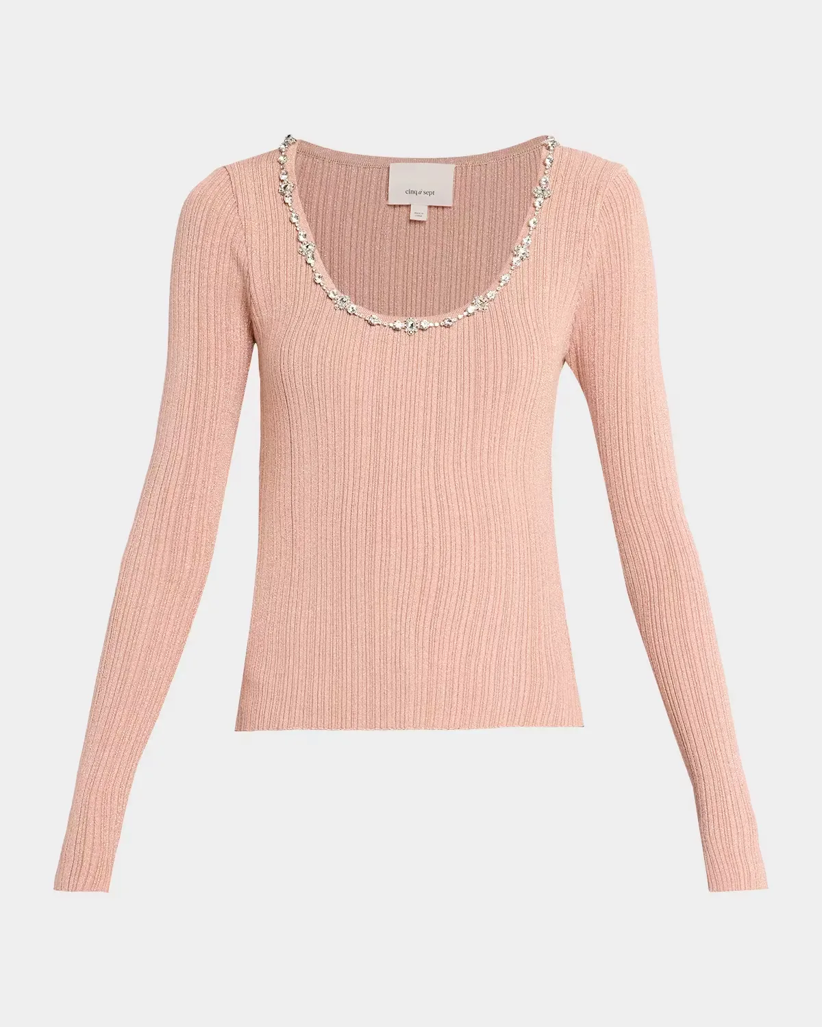Aminta Embellished Scoop-Neck Top by Cinq  Sept