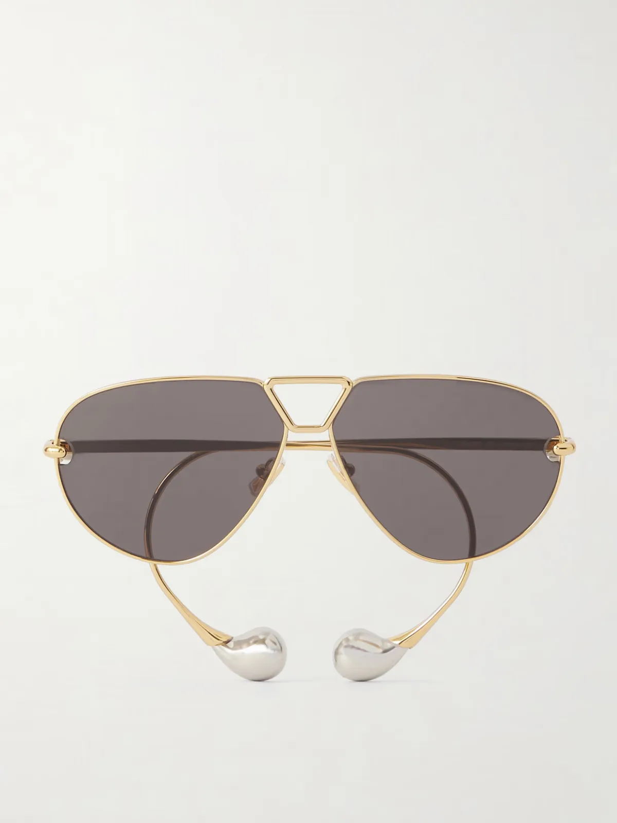 - Drop Aviator-style Gold- And Silver-tone Sunglasses -