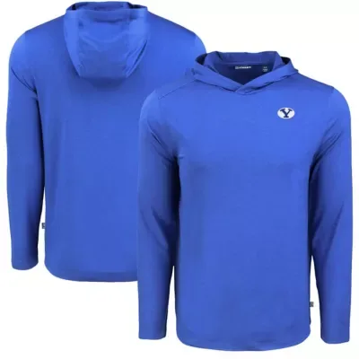 NCAA BYU Cougars Coastline Epic Comfort Eco Recycled Long Sleeve Hoodie T-Shirt by Cutter & Buck