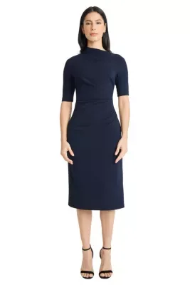 Asymmetrical Drape Neck Midi by Maggy London