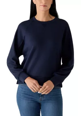 Long Sleeve Crew Neck Scuba Top by Sharagano