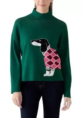 Mock Neck Intarsia Sweater by Crown & Ivy