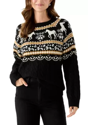 Crew Neck Fairisle Sweater by Wonderly