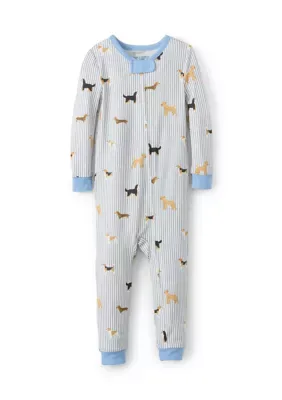 Striped Dog Print Sleeper Bodysuit by Pajamarama