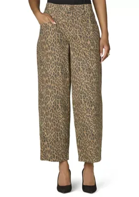 High Rise Barely Barrel Leg Jeans with V-Pockets and Front Panels by Wit & Wisdom
