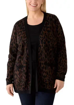 Print Jacquard Cardigan by Kim Rogers