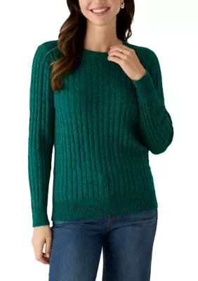 Cable Knit Crew Neck Sweater by Kim Rogers