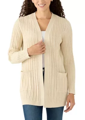 Petite Cable Knit Cardigan Sweater by Kim Rogers