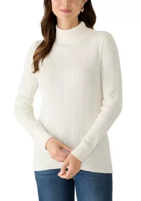 Cable Knit Turtleneck Sweater by Kim Rogers