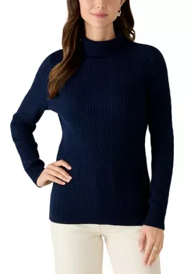 Cable Knit Turtleneck Sweater
