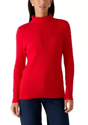 Cable Knit Turtleneck Sweater