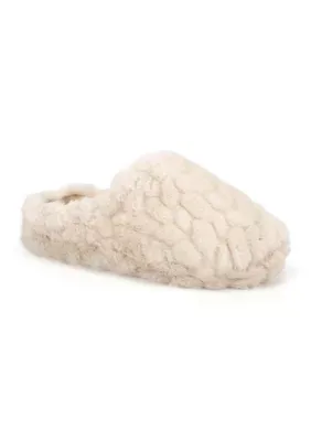 Herringbone with Faux Fur Clog Slippers by Isotoner