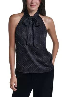 Metallic Dot Halter Blouse by Calvin Klein