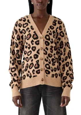 Long Sleeve Printed V-Neck Sweater