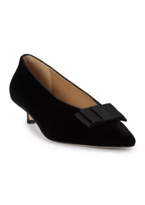 Lauren Ralph Lauren Francesca Bow-Trim Velvet Pumps by Ralph Lauren