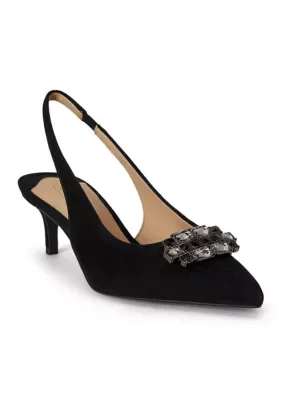 Lauren Ralph Lauren Lolah Jeweled Suede Slingback Pumps by Ralph Lauren