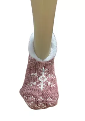 Snowflake Fur Line Slipper Socks by Wonderly