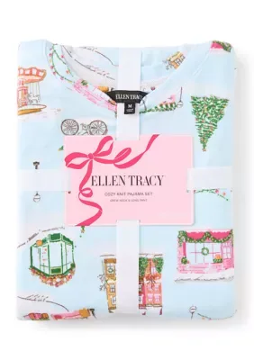 Long Sleeve Shirt and Pants Pajama Set by Ellen Tracy