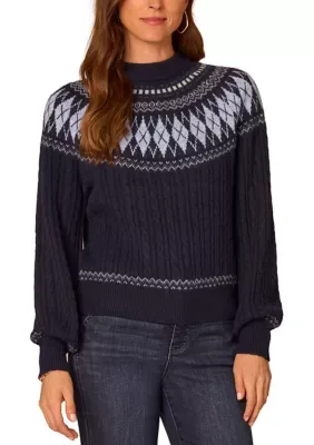 Long Sleeve Fair Isle Sweater
