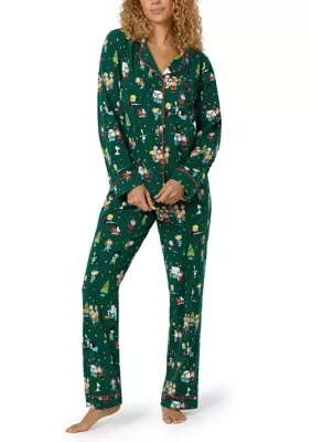 Long Sleeve Shirt and Pants Peanuts Print Pajama Set by Bedhead Pjs