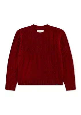 Patched Cable Sweater by Abercrombie Kids