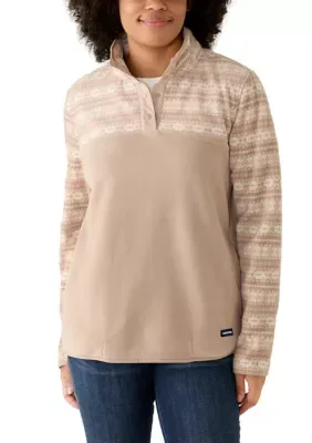 Colorblock 1/4 Snap Fleece Pullover by Lands' End