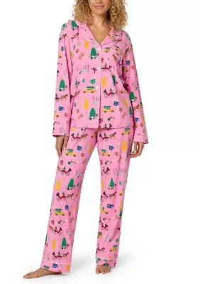 Long Sleeve Shirt and Pants Christmas Print Pajama Set by Bedhead Pjs