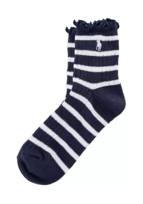 Lettuce Edge Stripe Ankle Sock by Ralph Lauren