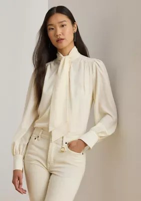 Georgette Tie-Neck Blouse by Ralph Lauren