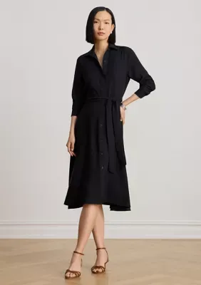 Belted Double-Faced Georgette Shirtdress by Ralph Lauren
