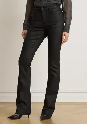 Coated High-Rise Bootcut Jeans by Ralph Lauren
