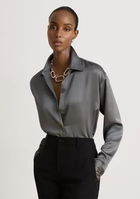 Relaxed Fit Satin Charmeuse Shirt by Ralph Lauren