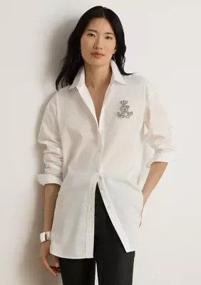 Relaxed Fit Rhinestone-Bullion Shirt by Ralph Lauren