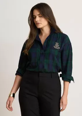 Relaxed Fit Bullion Black Watch Shirt by Ralph Lauren