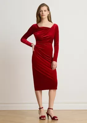 Long-Sleeve Velvet Dress