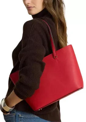 Crosshatch Leather Medium Karly Tote by Ralph Lauren
