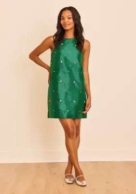 Sewing Down South x Crown & Ivy Toast of the Town Bow Back Embellished Mini Dress by Crown & Ivy