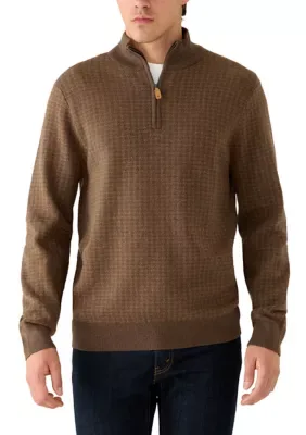 Houndstooth 1/4 Zip Pullover by Crown & Ivy
