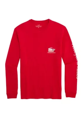 Santa Whale Graphic Long Sleeve Shirt by Vineyard Vines