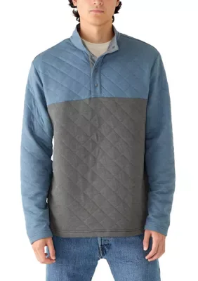 Ocean + Coast Colorblock Quilted 1/4 Snap Pullover by Ocean  Coast