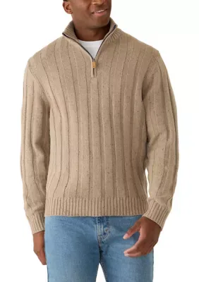 Donegal Rib 1/4 Zip Sweater by Crown & Ivy