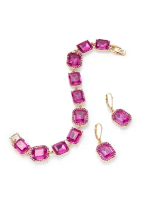 Pav Stone Drop Earring with Stone Flex Bracelet by Crown & Ivy