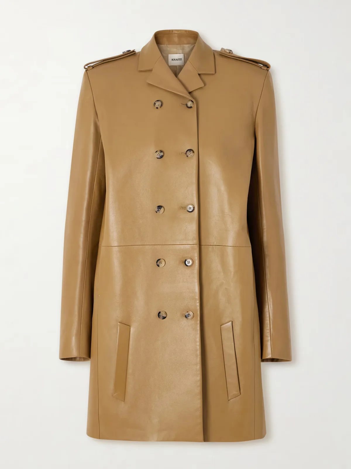 - Sadra Double-breasted Leather Coat -