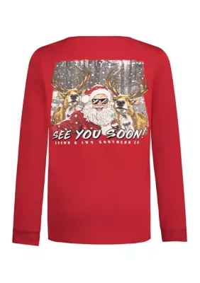 Selfie Santa Long Sleeve Graphic T-Shirt by Crown & Ivy