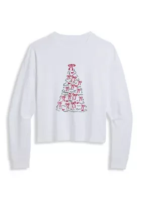 Christmas Tree Bow Graphic Crop Tee by Vineyard Vines