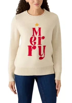 Long Sleeve Intarsia Pullover by Kim Rogers