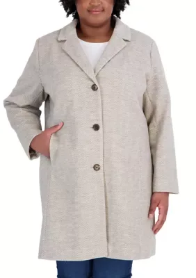 Single Breasted 3 Button Wool Coat by Calvin Klein