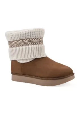 Cliffs by White Mountain Brysons Fold-Over Sweater Booties by White Mountain